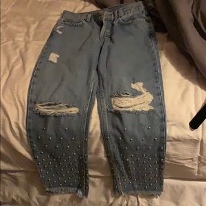 Carmar Denim Straight Jeans with Rhinestone bottom